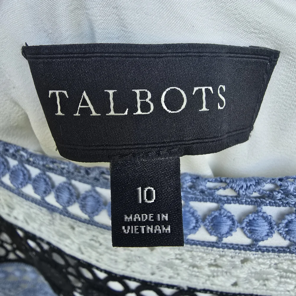 Talbots Blue and Black Striped Lace Knit Pencil Skirt, Size 10 - Picture 5 of 7